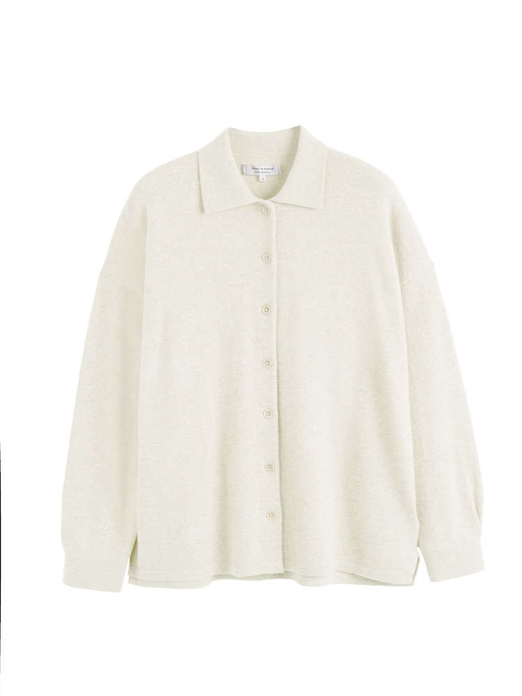 Chinti & Parker Cream Wool Cashmere Relaxed Shirt - Image 4 of 4