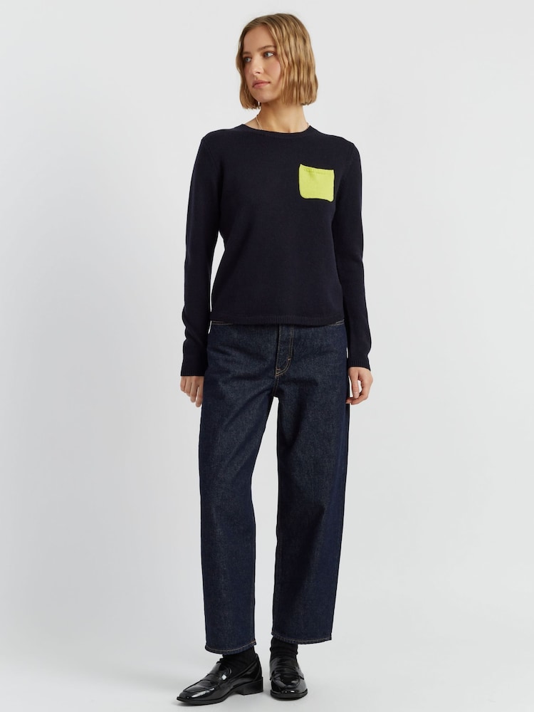 Chinti & Parker Blue Wool Cashmere One Pocket Sweater - Image 2 of 4
