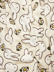 Skinnydip White Miffy Daisy Fleece Blanket in White - Image 4 of 4