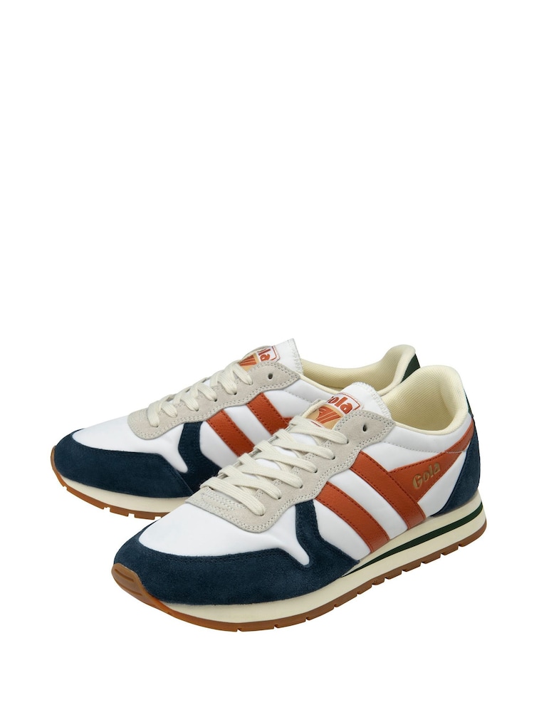 Gola White Mens Daytona Chute Nylon Lace-Up Trainers - Image 2 of 4