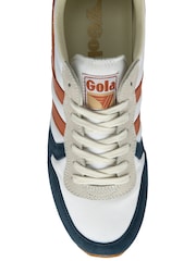 Gola White Mens Daytona Chute Nylon Lace-Up Trainers - Image 4 of 4