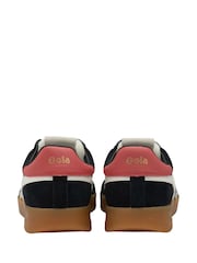 Gola Black Ladies Cyclone Suede Lace Up Trainers - Image 3 of 4