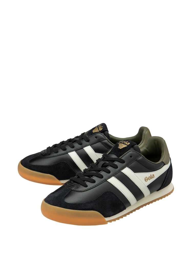 Gola Black Mens Europa Leather Lace-Up Trainers - Image 2 of 4 Gola Black Mens Europa Leather Lace-Up Trainers - Image 2 of 4