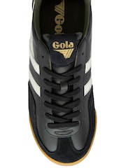Gola Black Mens Europa Leather Lace-Up Trainers - Image 4 of 4