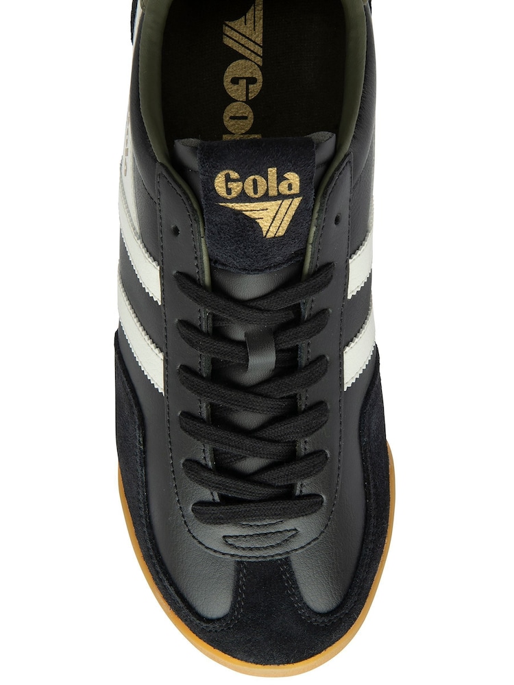 Gola Black Mens Europa Leather Lace-Up Trainers - Image 4 of 4 Gola Black Mens Europa Leather Lace-Up Trainers - Image 4 of 4