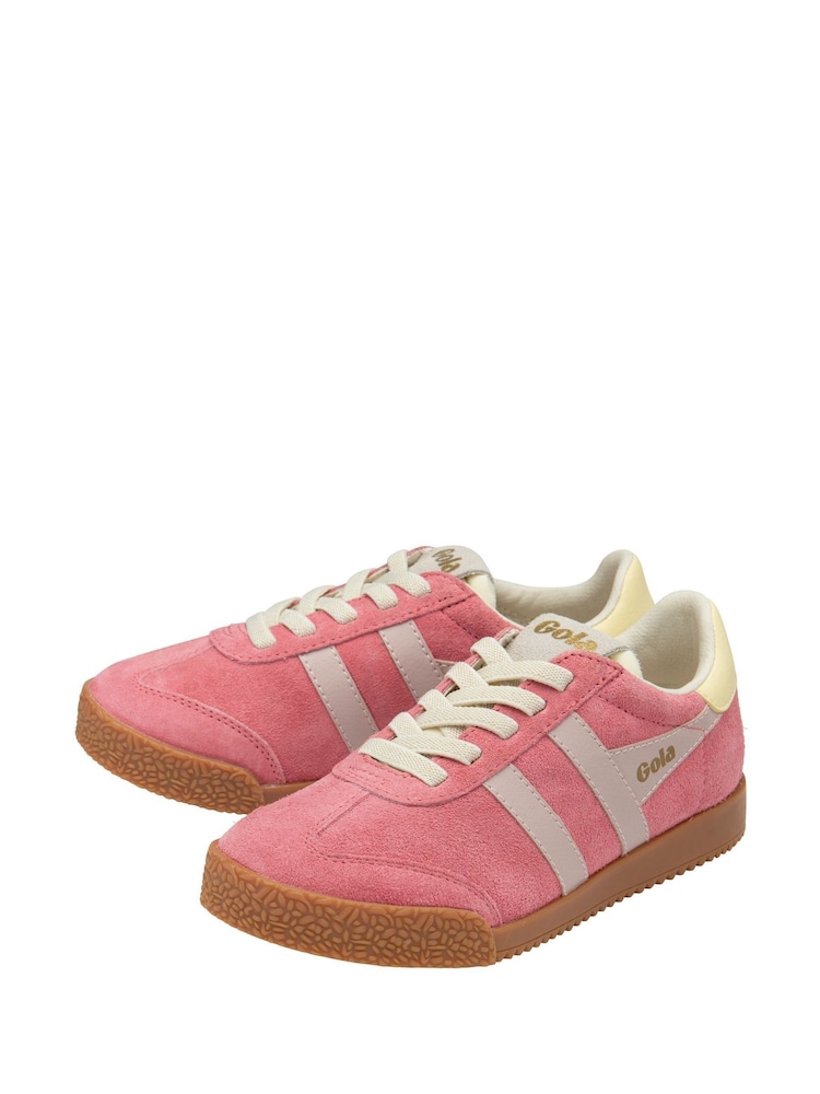 Gola Pink Kids Elan Suede Lace-Up Trainers - Image 2 of 4