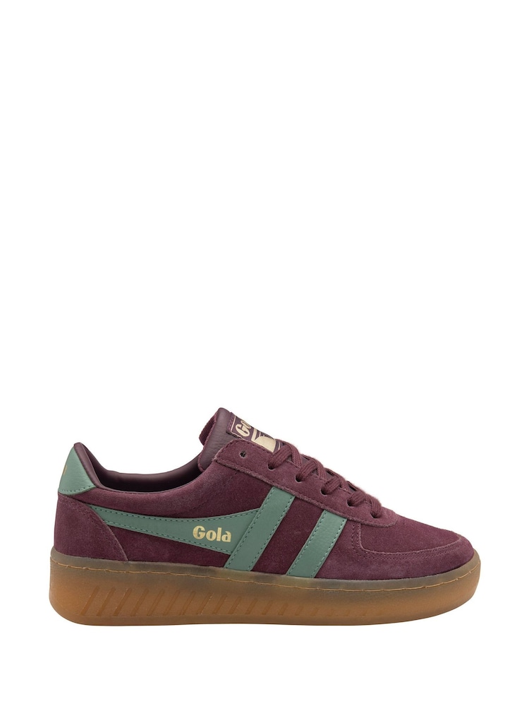 Gola Red Ladies Grandslam Suede Lace-Up Trainers - Image 1 of 4