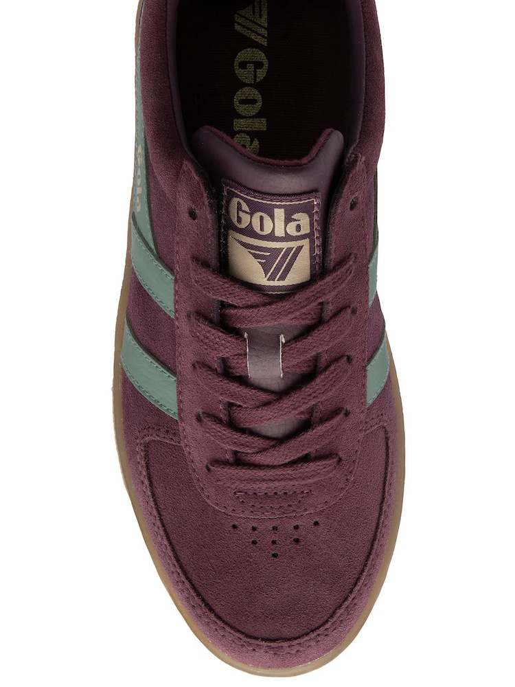 Gola Red Ladies Grandslam Suede Lace-Up Trainers - Image 4 of 4