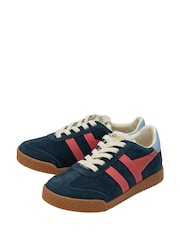 Gola Blue Kids Elan Suede Lace-Up Trainers - Image 2 of 4