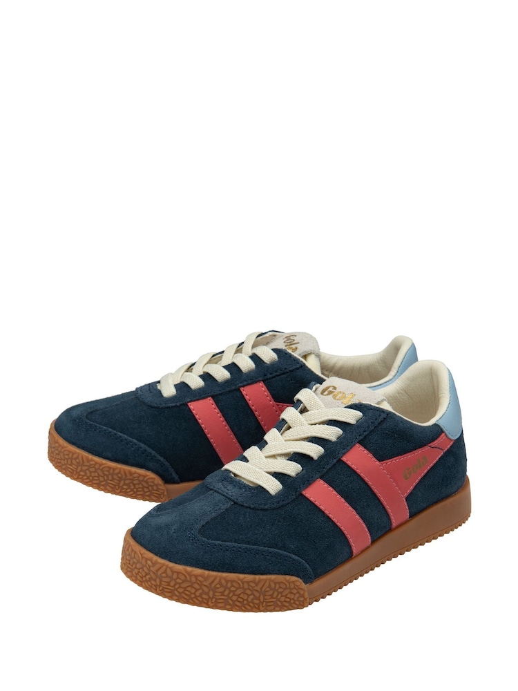 Gola Blue Kids Elan Suede Lace-Up Trainers - Image 2 of 4