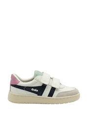 Gola White Kids Falcon Strap PU Trainers - Image 1 of 4