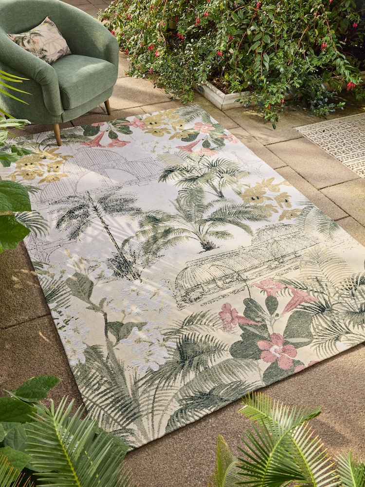 Green Palm House Kew Collection Floral Rug - Image 1 of 8