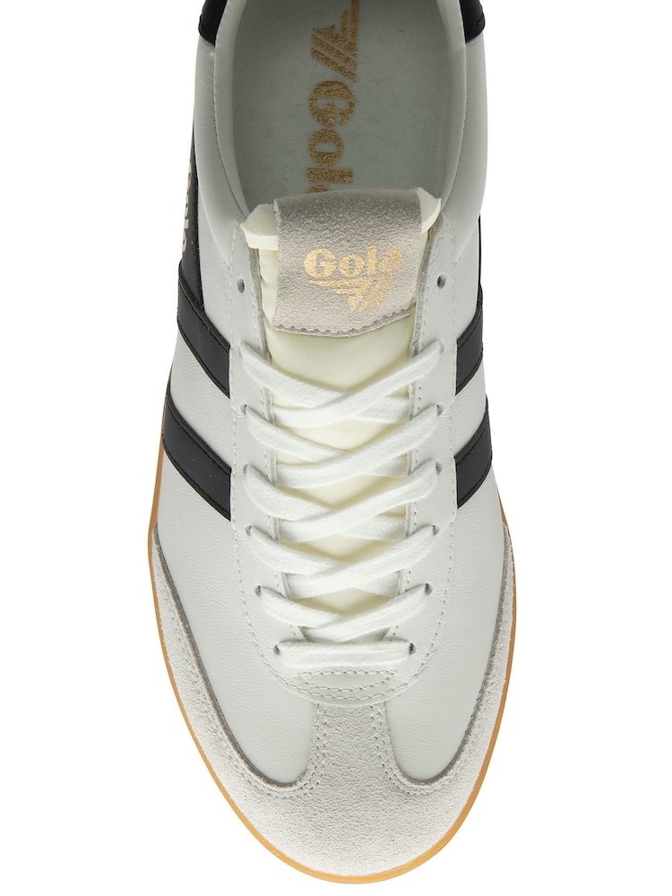 Gola White Mens Cyclone Leather Lace Up Trainers - Image 4 of 4