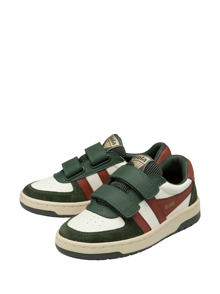 Gola White Kids Hawk Strap PU Trainers - Image 2 of 4 Gola White Kids Hawk Strap PU Trainers - Image 2 of 4