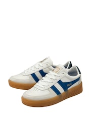 Gola White Ladies Grandslam Elite Leather Lace Up Trainers - Image 2 of 4