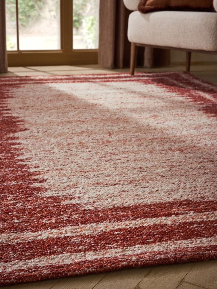 Rust Brown Blended Border Rug - Image 2 of 5