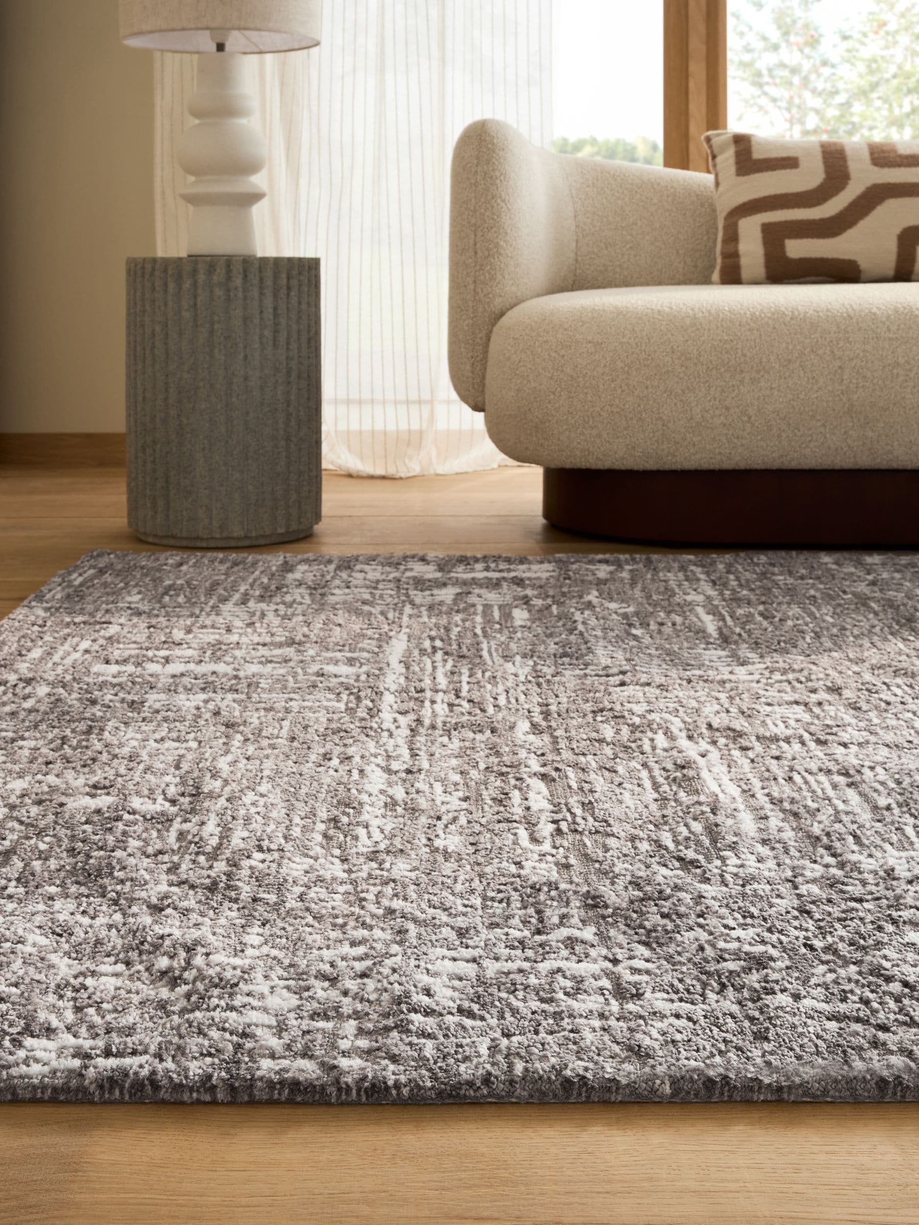 Buy Monochrome Soft Haze Abstract Rug from the Next UK online shop