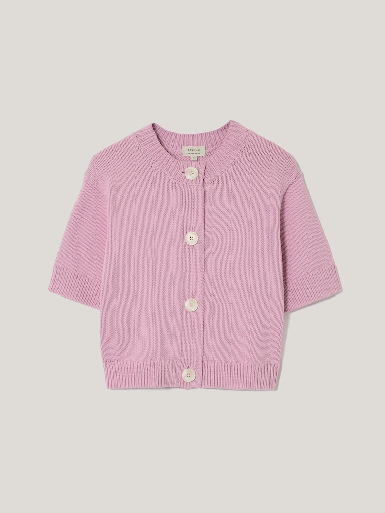 Jigsaw Pink Short Sleeve Cardi Top - Image 1 of 1