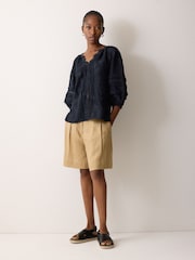 Jigsaw Blue Textured Jacquard Top - Image 3 of 5