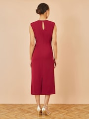 Yumi Red Buckle Detail Ruched Dress - Image 4 of 5