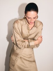 Jigsaw Natural Textured Cocoon Shirt - Image 2 of 4