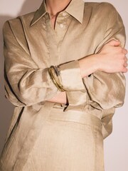 Jigsaw Natural Textured Cocoon Shirt - Image 3 of 4