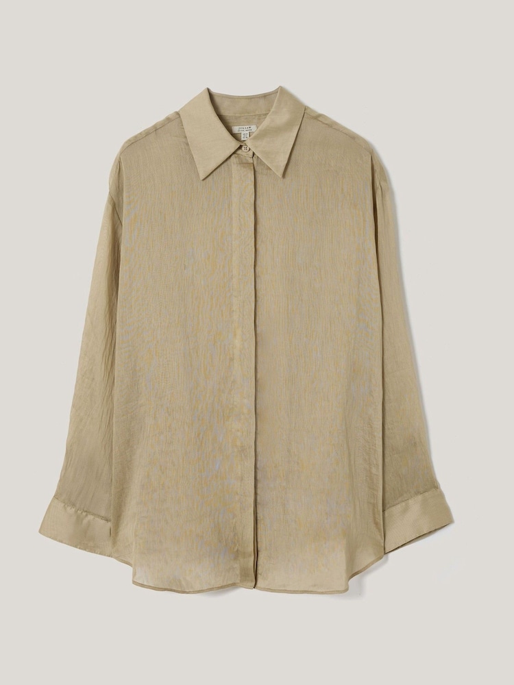 Jigsaw Natural Textured Cocoon Shirt - Image 4 of 4 Jigsaw Natural Textured Cocoon Shirt - Image 4 of 4