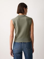 Jigsaw Green Wool Cashmere Blend Collar Top - Image 2 of 2