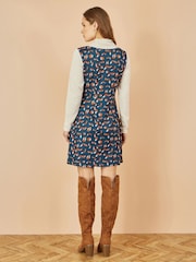 Yumi Blue Fox Long Sleeve Layered Tunic Dress With Front Pocket - Image 4 of 4