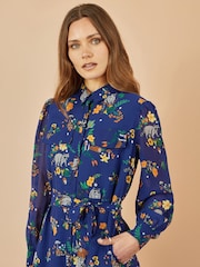 Yumi Raccoon Print Shirt Midi Dress - Imagem 3 de 5