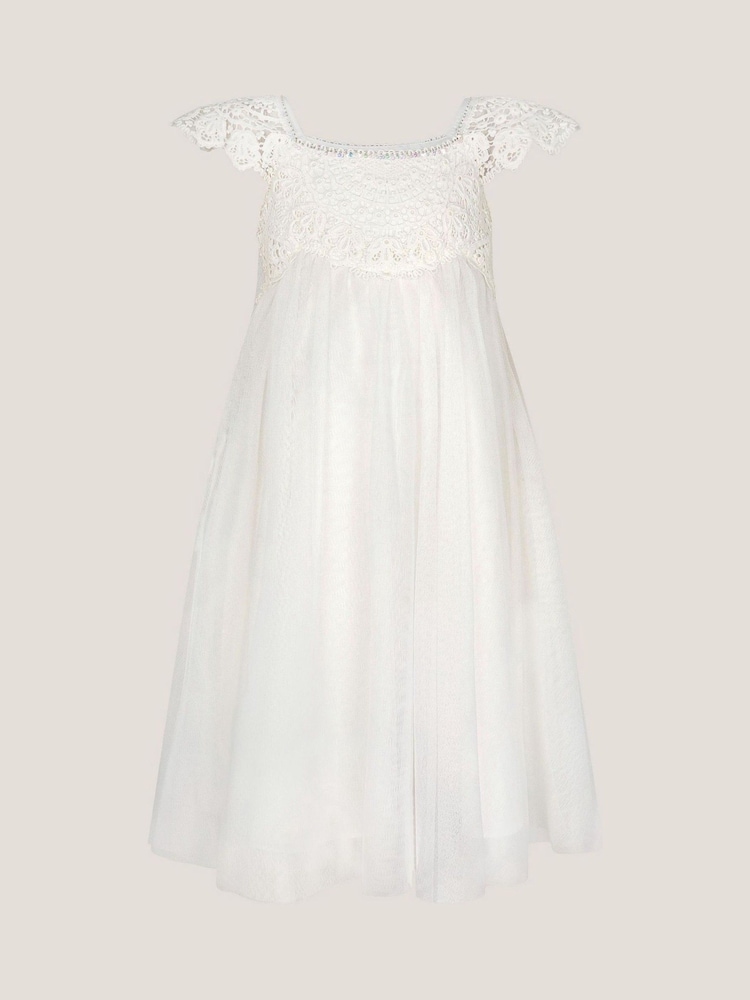 Monsoon Natural Estella Lace Bodice Dress - Image 1 of 4