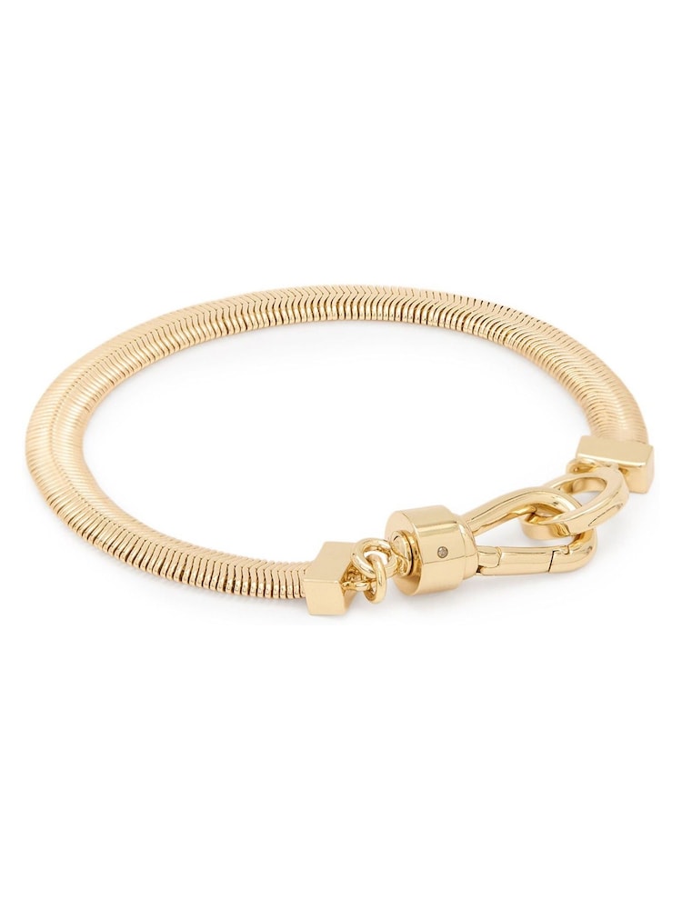 AllSaints Gold Tone Snake Chain Bracelet - Image 2 of 5