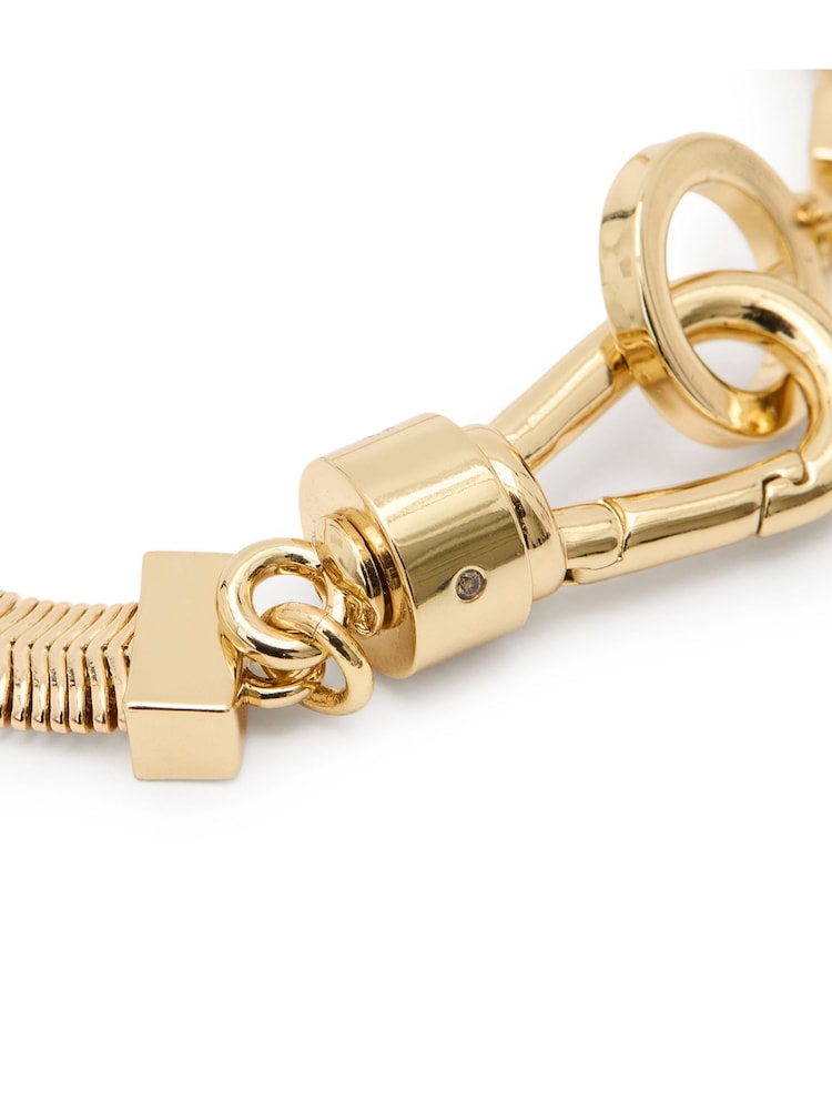 AllSaints Gold Tone Snake Chain Bracelet - Image 5 of 5