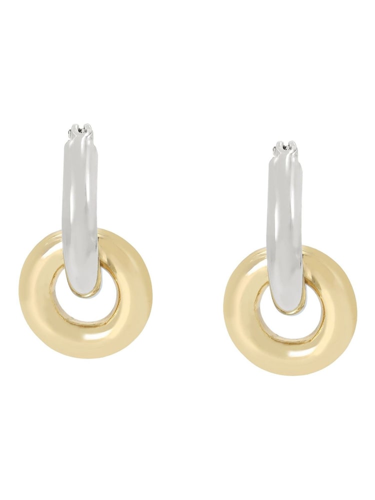 AllSaints Gold Tone Double Ring Huggies Earrings - Image 1 of 5 AllSaints Gold Tone Double Ring Huggies Earrings - Image 1 of 5