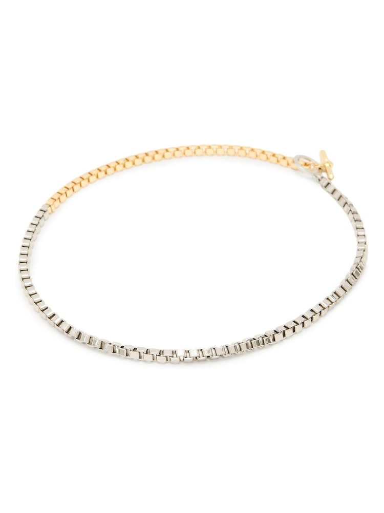 AllSaints Gold Tone Box Chain Collar Necklace - Image 2 of 5 AllSaints Gold Tone Box Chain Collar Necklace - Image 2 of 5