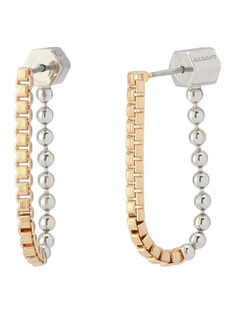 AllSaints Gold Tone Mixed Chain Earrings - Image 1 of 4 AllSaints Gold Tone Mixed Chain Earrings - Image 1 of 4