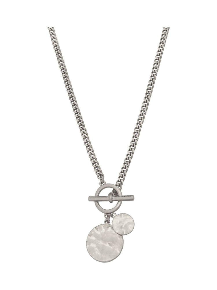 AllSaints Silver Tone Disc Pendant Necklace - Image 1 of 4