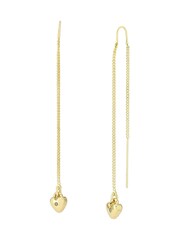 AllSaints Gold Tone Heart Threader Earrings - Image 1 of 4