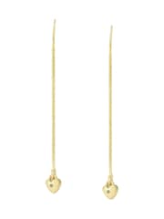 AllSaints Gold Tone Heart Threader Earrings - Image 2 of 4
