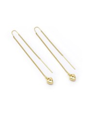 AllSaints Gold Tone Heart Threader Earrings - Image 3 of 4