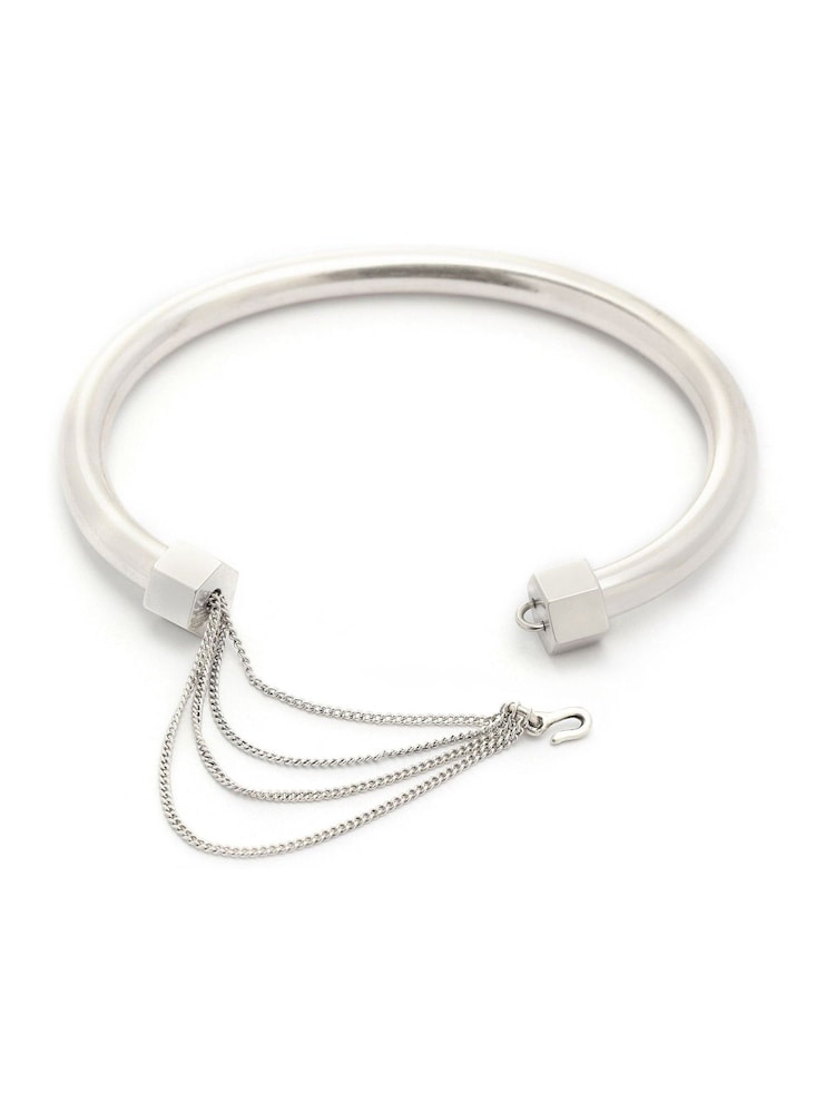 AllSaints Silver Tone Swag Chain Cuff Bracelet - Image 3 of 3