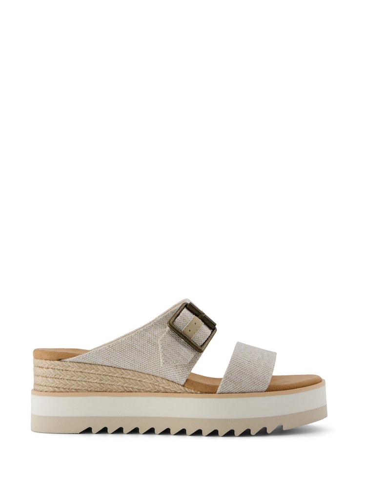TOMS Natural  Diana Buckle Wedge Sandals - Image 1 of 9