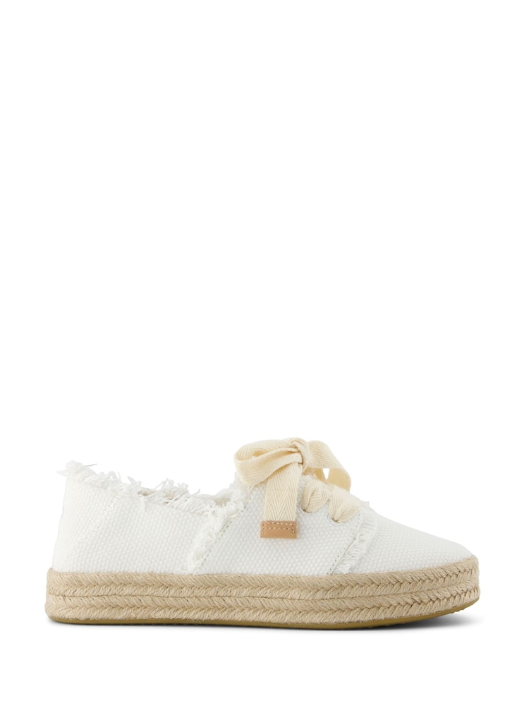 TOMS Carolina Lace Up White Espadrilles - Image 1 of 9