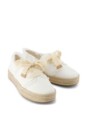 TOMS Carolina Lace Up White Espadrilles - Image 3 of 9