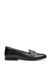 Clarks Black Finja Loafer Youth Shoes - Image 1 of 6