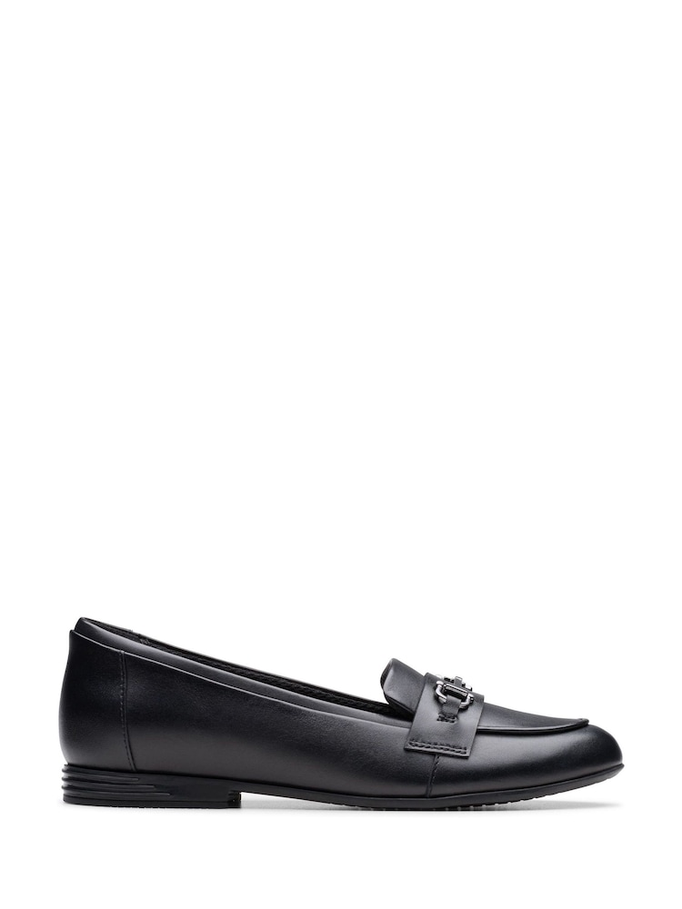 Clarks Black Finja Loafer Youth Shoes - Image 1 of 6