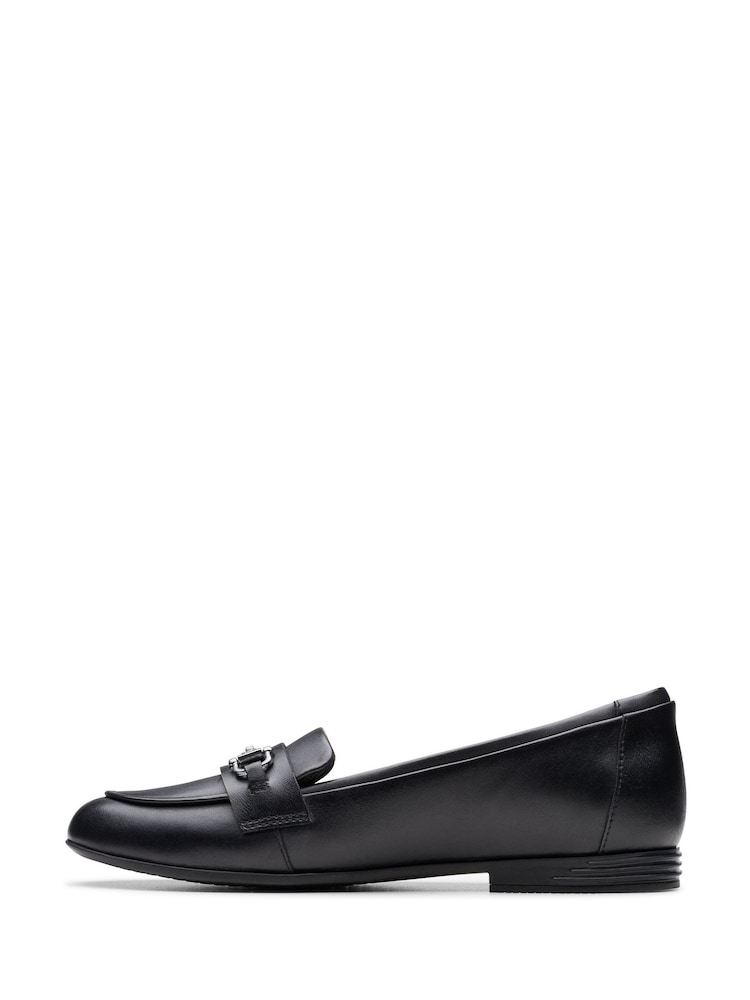 Clarks Black Finja Loafer Youth Shoes - Image 2 of 6