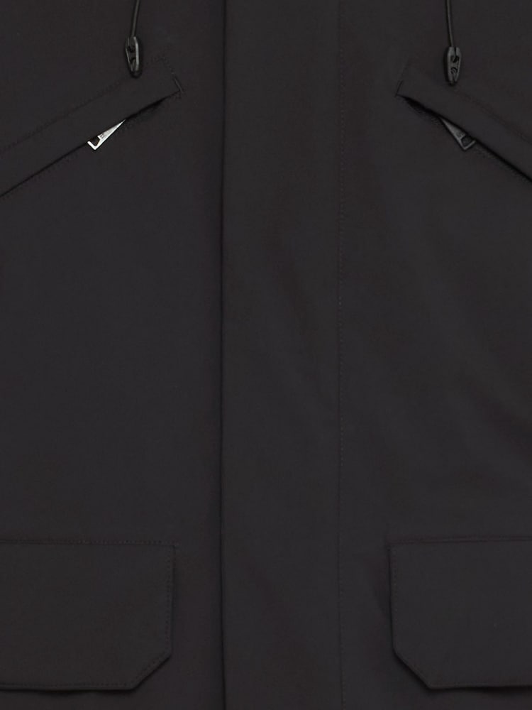 Casual Friday Black Bergen Hooded Parka Coat - Image 8 of 8