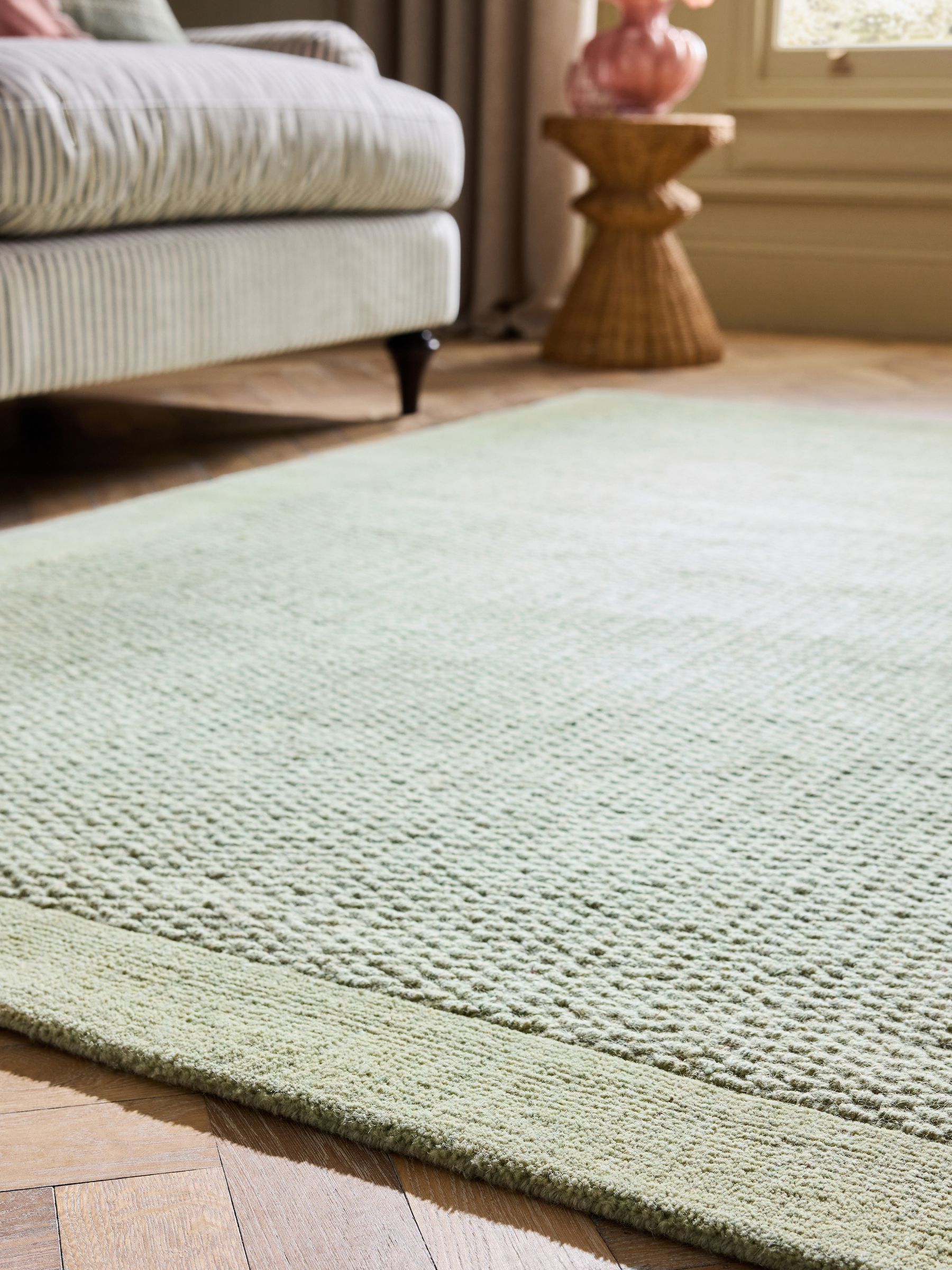 Buy Green Sage Florence Border Wool Rug from the Next UK online shop