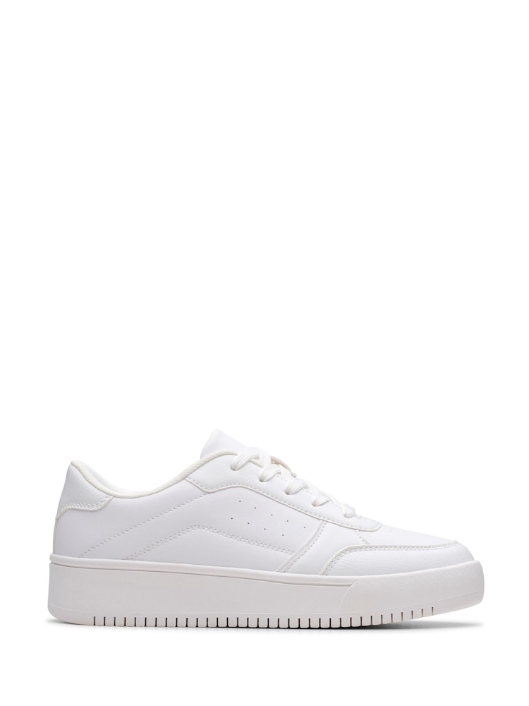 Clarks White Barley Step Youth Shoes - Image 1 of 6